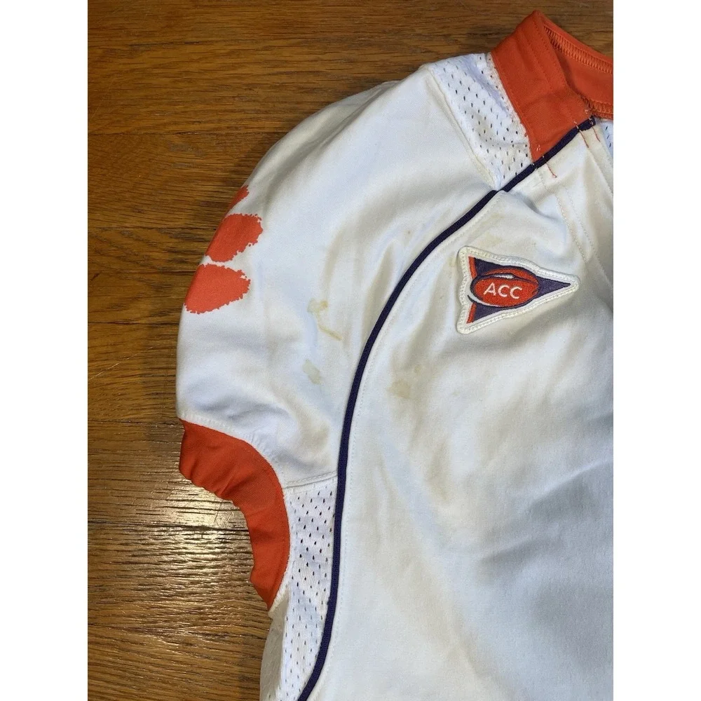 Nike Clemson Tigers Game Issue Football Jersey Size 40 Blank Line-Cut White